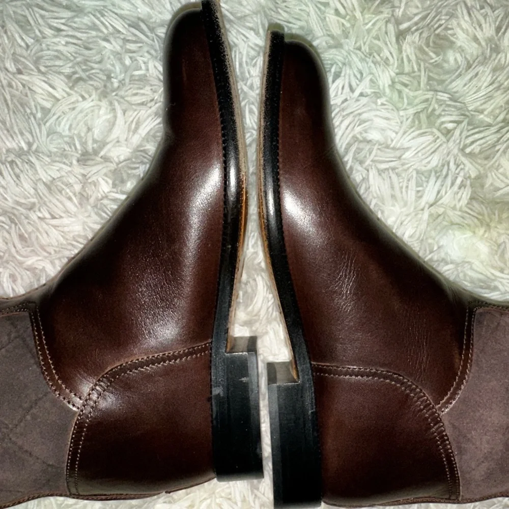 Chanel Suede & Leather Riding Boots in Espresso Brown Size 36.5